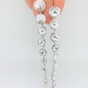 Long Rhinestone Drop Earrings for Bridal, Gift, Special Occasion